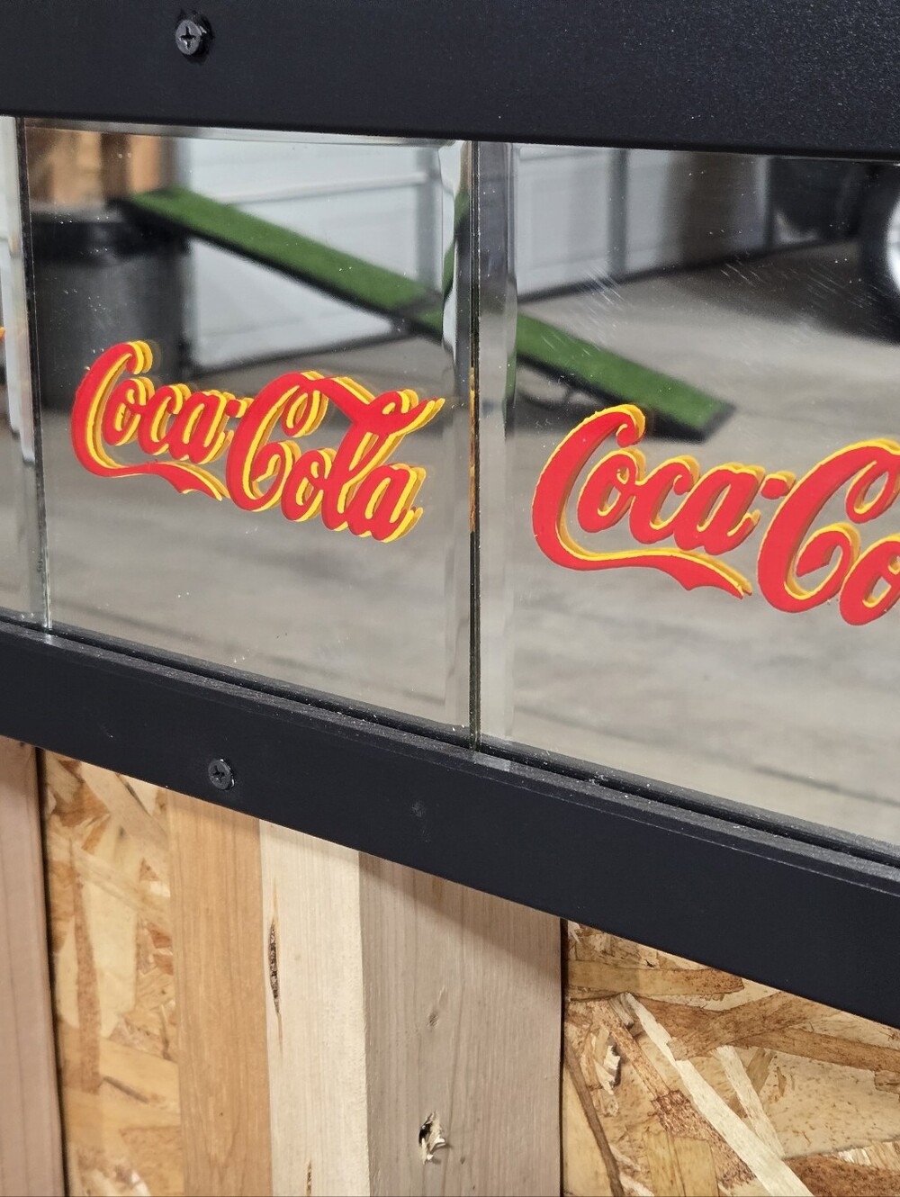 Vintage COCA-COLA FRAMED  MIRROR SIGN 6x18 Inch In Frame Unusual Rare Best Offer